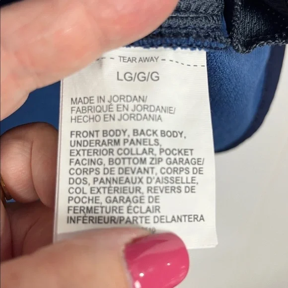 Under Armor Mens Cold Gear Jacket L Navy Blue White 1/2 Front Zip Pockets EUC - Picture 9 of 15